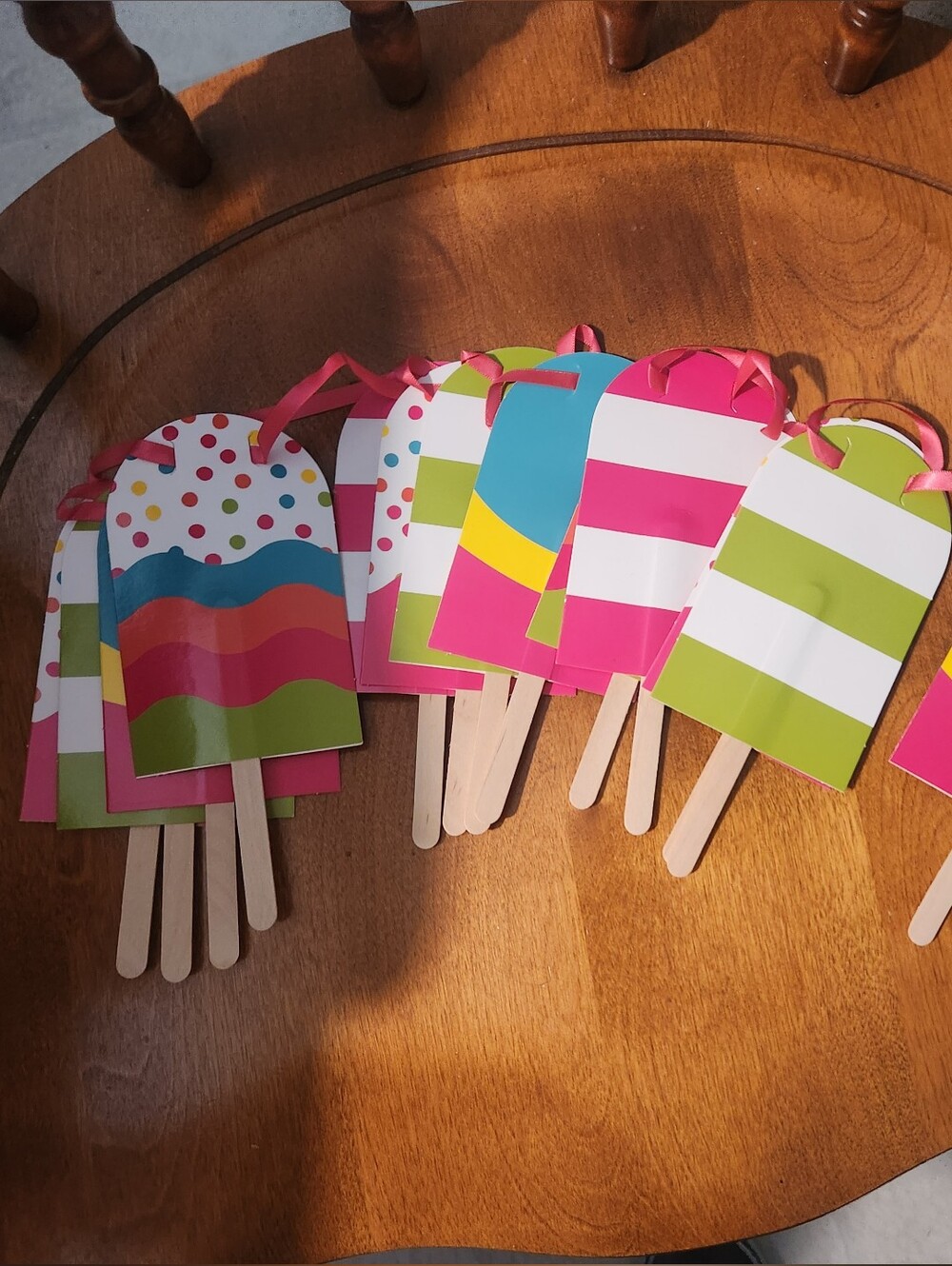 Colorful Popsicle Party Favor Garland - Pink & Green